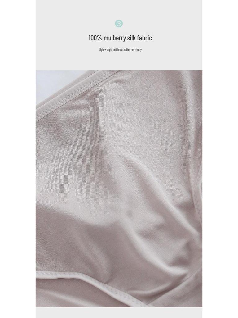 Tang Sang Silk Damen Übergröße Nahtlose Seidenunterwäsche - Atmungsaktiv, Mittelhoch, Hüfthebend, Einfarbig