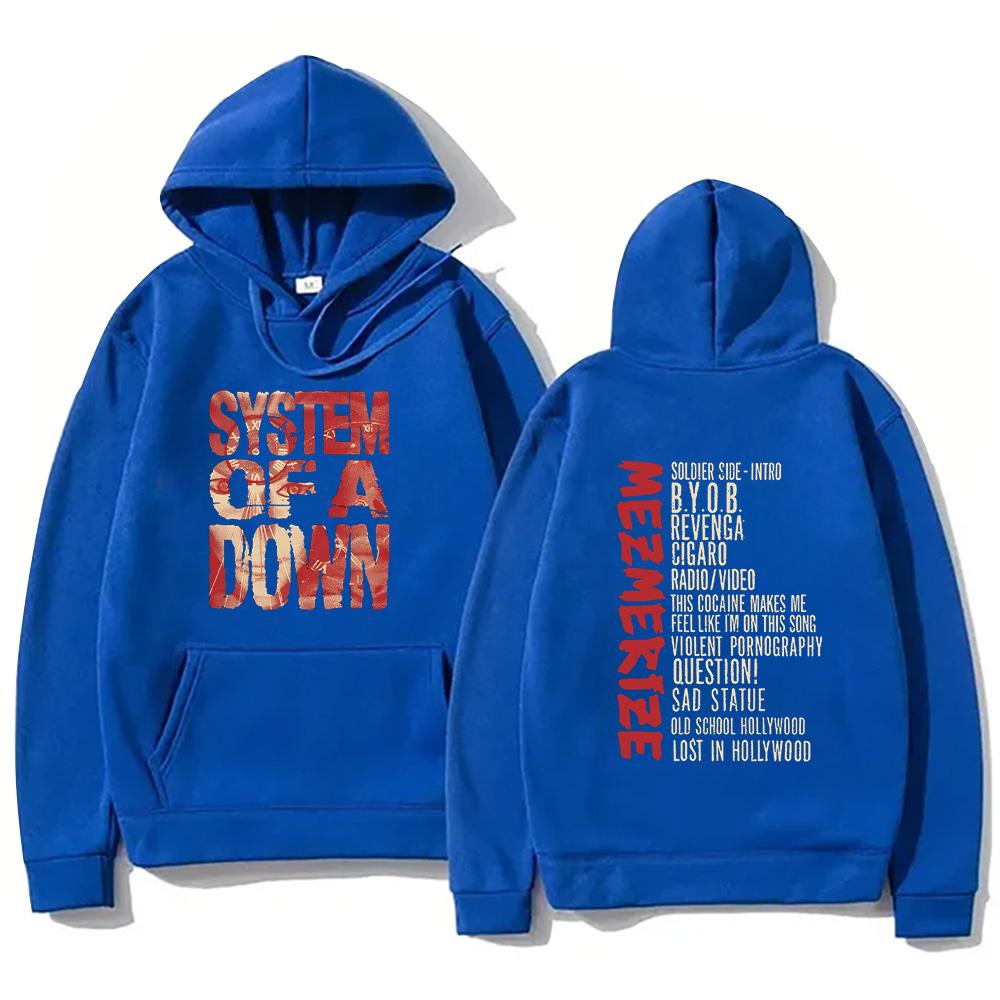 Mikiny Rock Band System of A Down System of A Down Mezmerize Seznam skladeb Mikina s kapucí Podzim Pánské oblečení Unisex Retro Y2K Pulovry