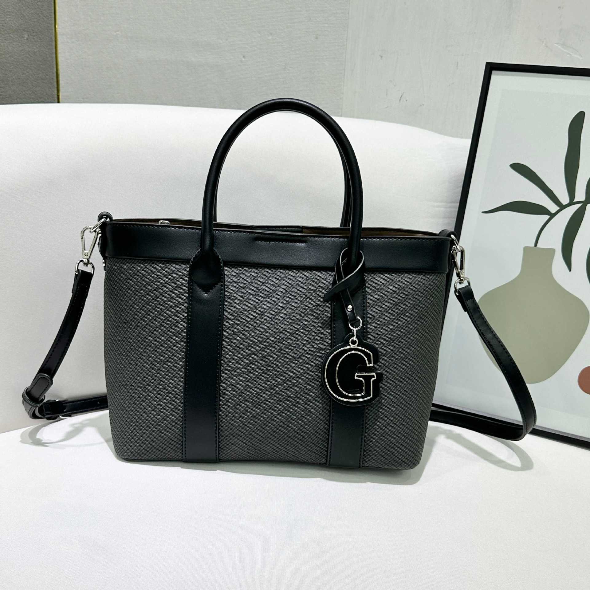 2026 Новая Модная Холщовая Контрастная Сумка, Большая Вместимость, Одноплечевая, Диагональная, Женская Сумка