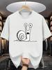 Mens Printed 100 Cotton Tshirt  Highquality Fun Snail Pattern Shortsleeved Breathable Versatile Tshirt