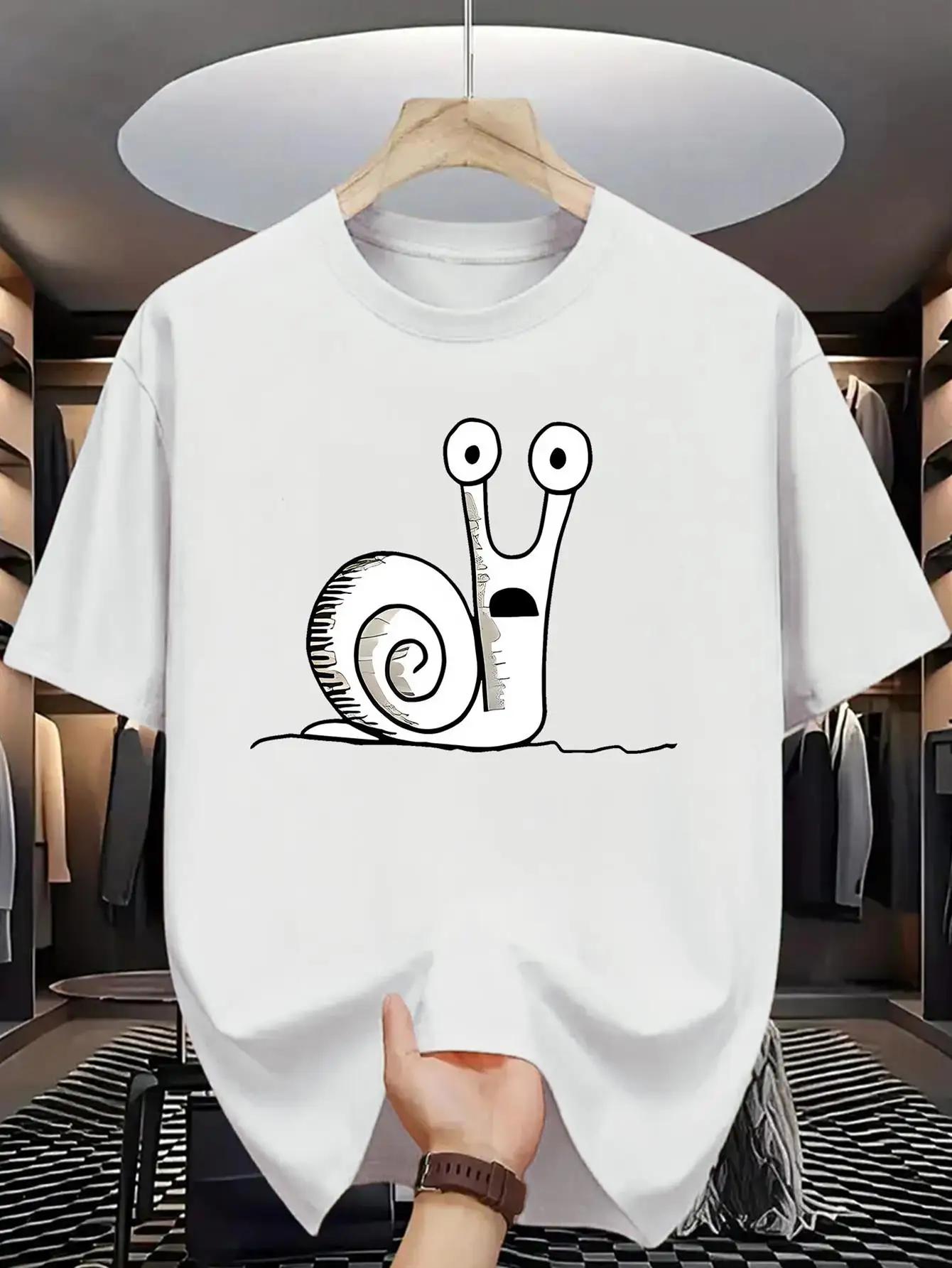 

Mens Printed 100 Cotton Tshirt Highquality Fun Snail Pattern Shortsleeved Breathable Versatile Tshirt - Men s Summer Cotton ... 5XL різнокольоровий