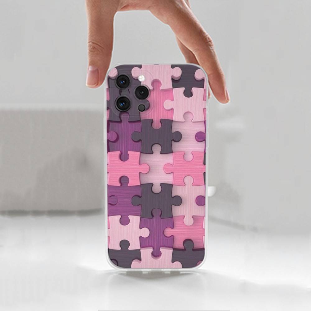 Art Interesting Puzzle Case For iPhone 17,11,12,13,16,14,15,Pro,Max,Plus,X,XS,XR,SE,Mini Transparent Soft Silicone
