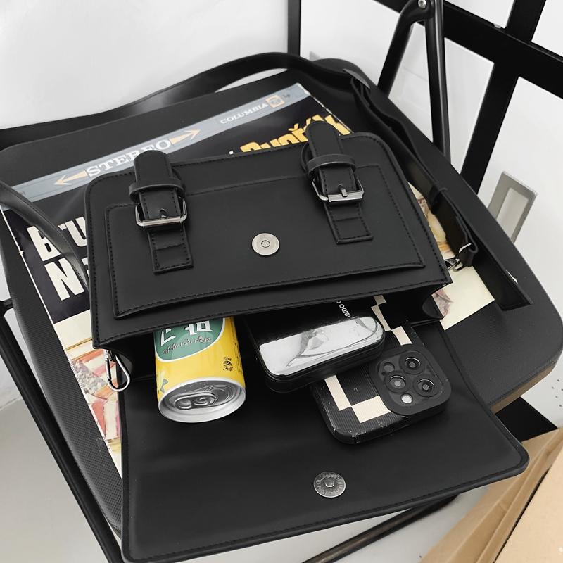 Crossbody bag men's bag new trendy brand messenger bag casual PU neutral shoulder bag portable small square bag