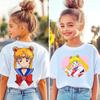 Sailor Moon Tshirt Printed Kids TShirt Boy Girl Unisex Summer Y2K Harajuku Loose Casual Short Sleeve Top for Chirldren Tees