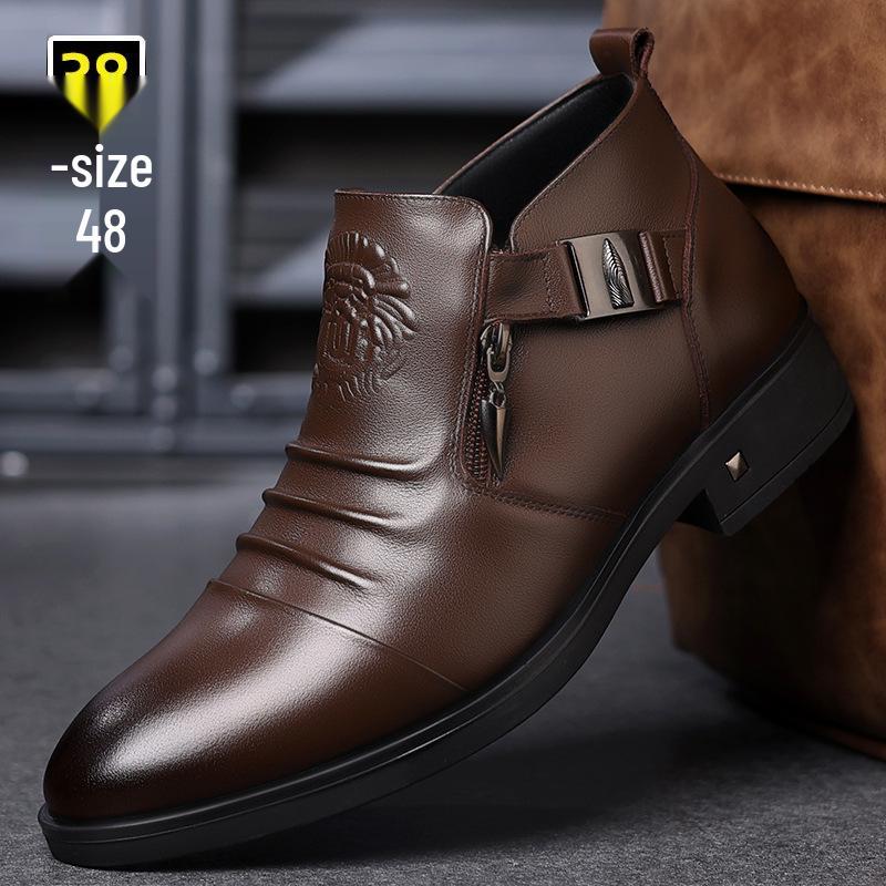 Spring 2025 Men's Soft Sole Leather Slip-On Shoes - Pointed Toe Business Casual Low-Tops