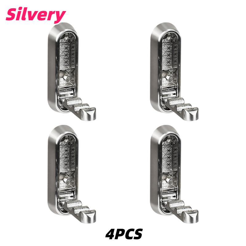 4pc Heavy-Duty Zinc Alloy Wall Hook Foldable Rust-Proof Hidden Door Hooks for Hanging Coat Towel Clothe Hat Bag Key Utility Hook