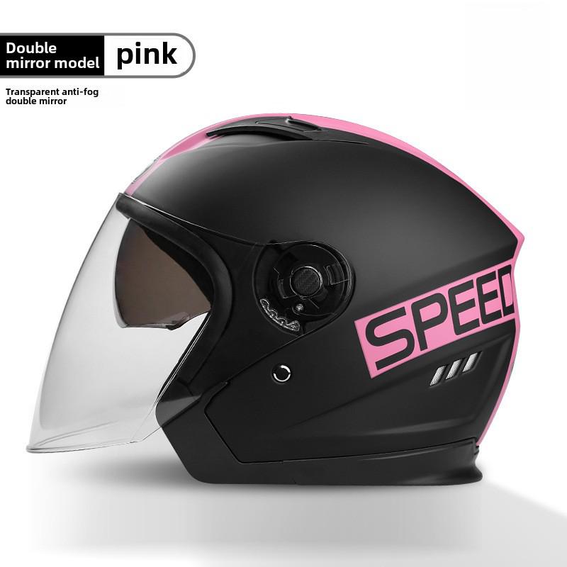 BYB A-Class 3C Certified Universal Helmet with Anti-Fog Dual Lens for Motorcycle/Electric Vehicle (Four Seasons).