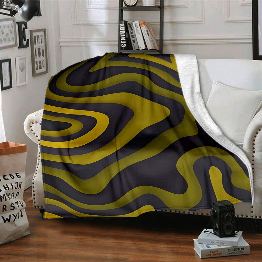 1pc Abstract Wave Pattern Blanket Warm, Cozy, And Soft, Suitable for Sofas, Beds, Cars, And Office Use.Perfect for Camping And Travel, Making It a Gre
