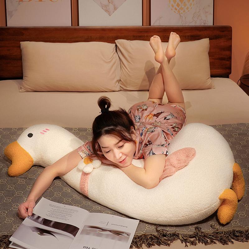 New Duck Plush Pillow Creative Toy Rag Doll Big White Goose Large Girl Doll Gift