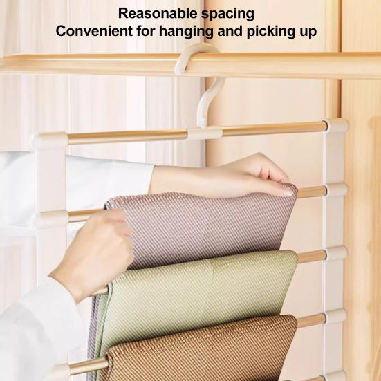 2/3Pcs Trouser Hangers with Rotatable Hooks Space-saving Foldable Design Multipurpose Skirts Scarves Storage