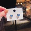 925 Silver Korean Blue Starry Sky Love Earrings: Elegant & Fashionable Design for Women