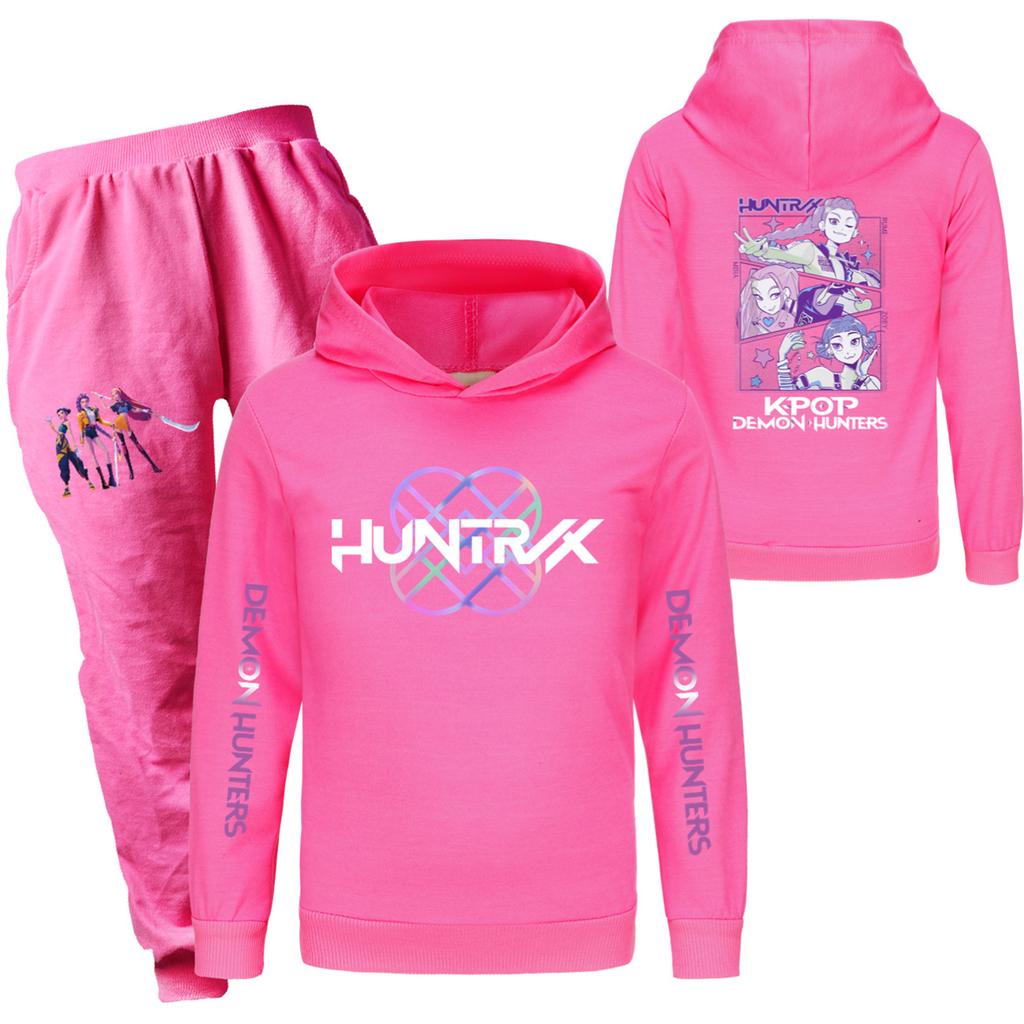 Zweiteiliger Trainingsanzug für Kinder mit Kapuzenoberteil und Hose Langärmeliges bedrucktes Sweatshirt-Set