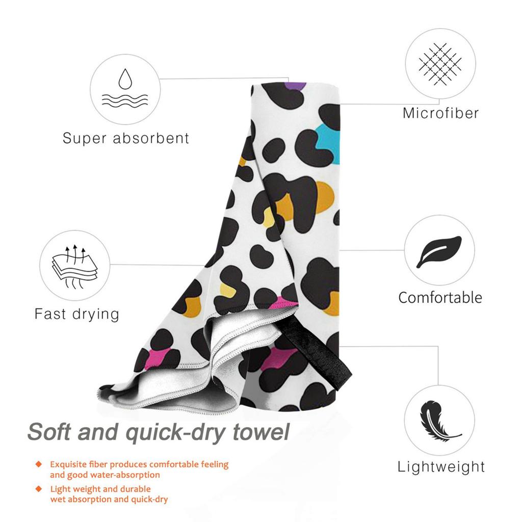 Orange Leopard Beach Towel Soft Microfiber Quick Dry Absorbent Quick Towels For Pool