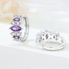 Orstarry S925 Silver Earrings Versatile Geometric Blue Purple Hoop Earrings For Women Birthday Gift Fine Jewelry