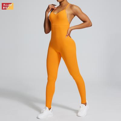 Seamless Back Yoga Jumpsuit, Women'S Suspender One-Piece Fitness Dance Sports Tight Jumpsuit, Yoga Suit For Women