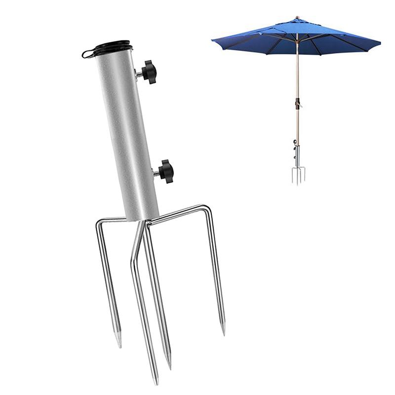 Outdoor Pole Holder Camping Umbrella Base Beach Anchor Tent Accessories Fishing Stand Rod Metal Patio Umbrellas