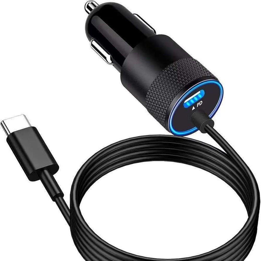 USB Car Charger PD 30W Fast Charging Adapter Compatible with Phones and Tablets Auto Voltage 12 24V for Secure In Car Charging