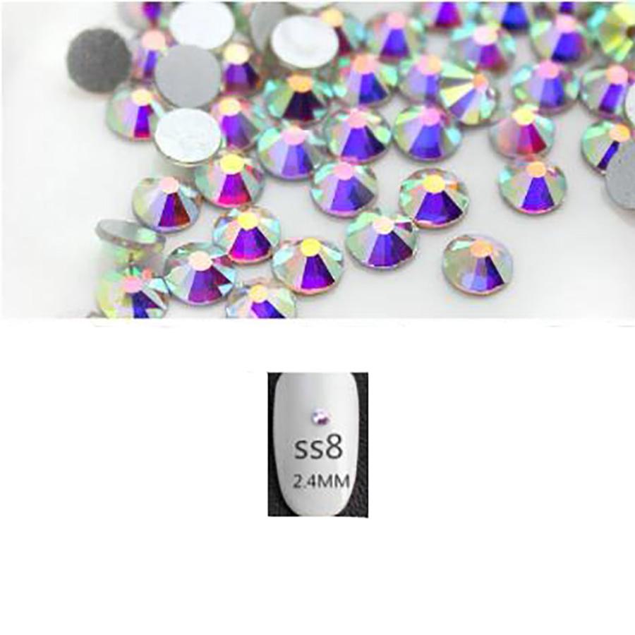 1440Pcs Crystal Nail Art Rhinestones FlatBack Glitter Diamond 3D Nail Tips Decor