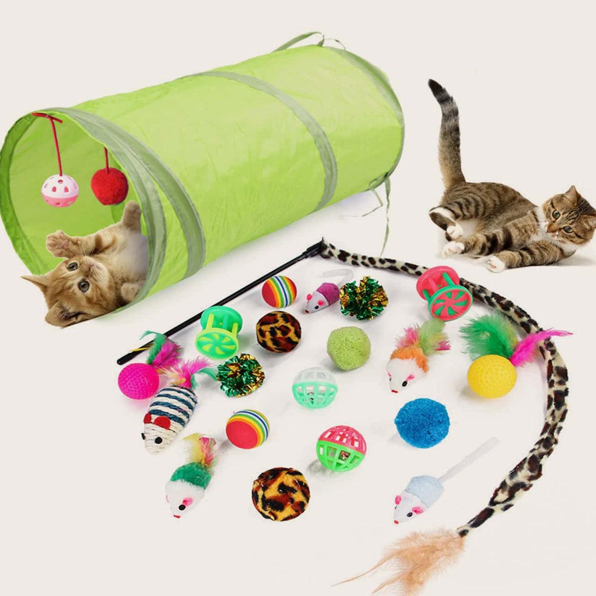 

Игрушки для котят, разнообразный пакет-комбинированный набор игрушек для домашних животных, игрушки для кошек, забавные палочки для кошек, сизаль, мышь, колокольчик, мяч, принадлежности для кошек