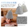 Samcos Sauna Hat 2-Color Set Wool Felt Towel Fabric Washable Sauna Cap with Handle Simple for Middle Long Hair Men Women White Gray Unisex