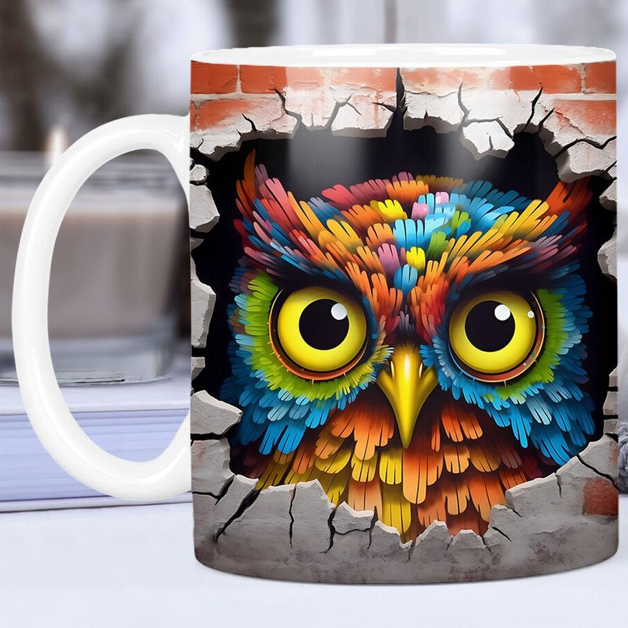 3D Owl Owl Ceramic Coffee Mug Cute Tea Cup Animal Animal Bird Cute