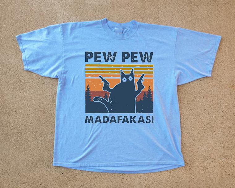 Christmas Pew Pew Madafakas Gift For Cat Lover  Full Size S-5XL SN633 Unisex T-Shirt XXL