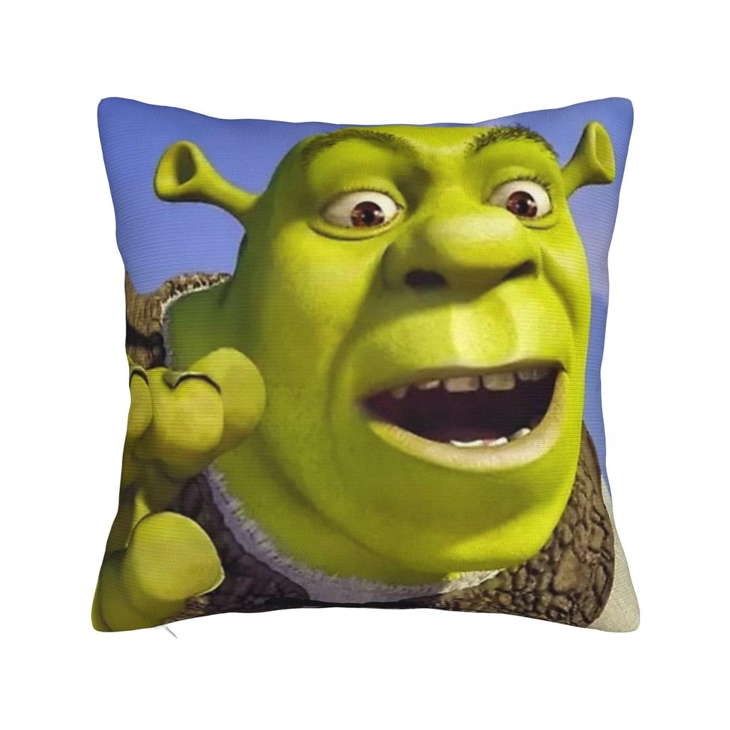 Shreks Meme Funny Pillowcase Polyester Cushion Cover Decoration Pillow Case Cover Home Zippered 18'