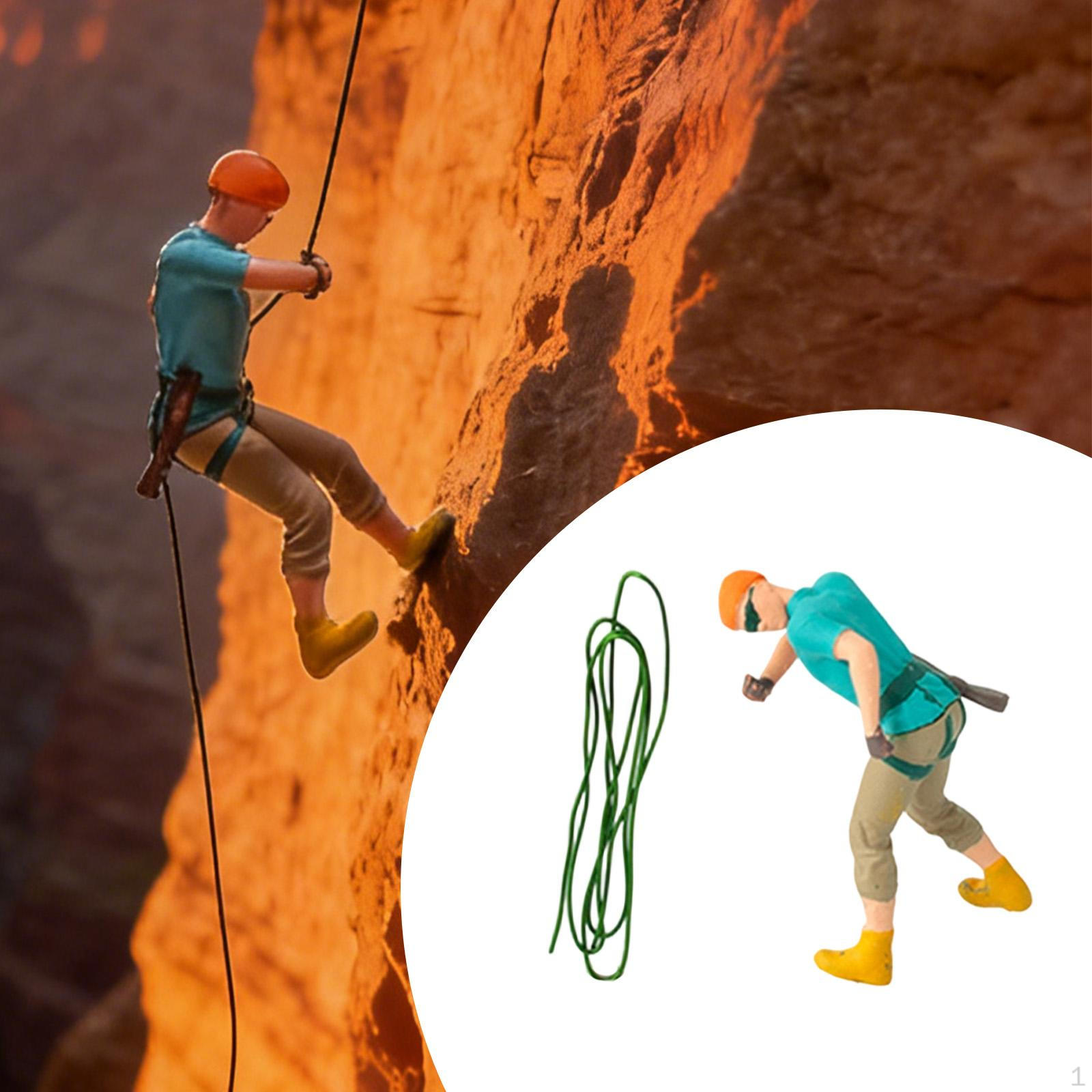 1/64 Scale Miniature Climbing Figures, Scene Collectibles, Mini, for Photography Man