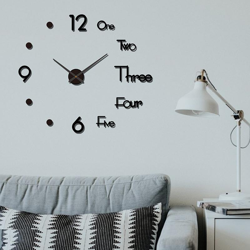 3D Luminous Wall Clock Frameless Acrylic Diy Digital Clock Wall Stickers Mute Clock For Living Room Bedroom Office Wall Decor