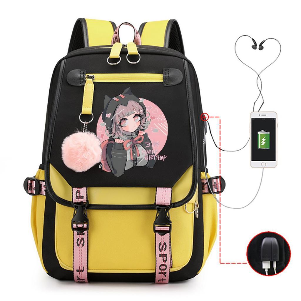 Leisure Travel Bag Peripheral Backpack Women's Large-capacity USB Korean Version Student Schoolbag