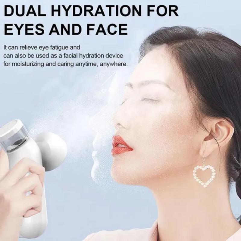 1 PACK Wiederaufladbares tragbares Augen-Dampfgerät mit 3 Modi, 10 ml Fassungsvermögen für trockene Augen, warme Kompresse, Gesichtsdampf, Linderung trockener Augen, Damen Mode, Haus Garten