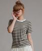 LIKE THE MOST One-Stripe Regular Short Sleeve T-Shirt_Khaki