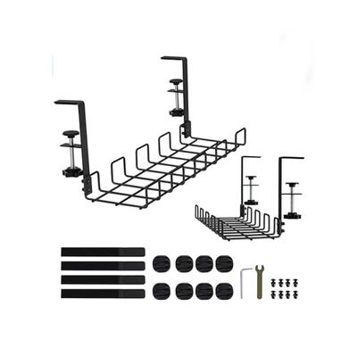 Under Desk Wire Organizer Wire Management Tray Under Table Cable Management Rack,16" No-Drill Cable Management for Standing Desk