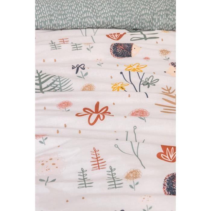 Housse De Couette + Taies - Polisson - 220x240 Cm - 100% Coton - Imprimé Recto/verso - Vert