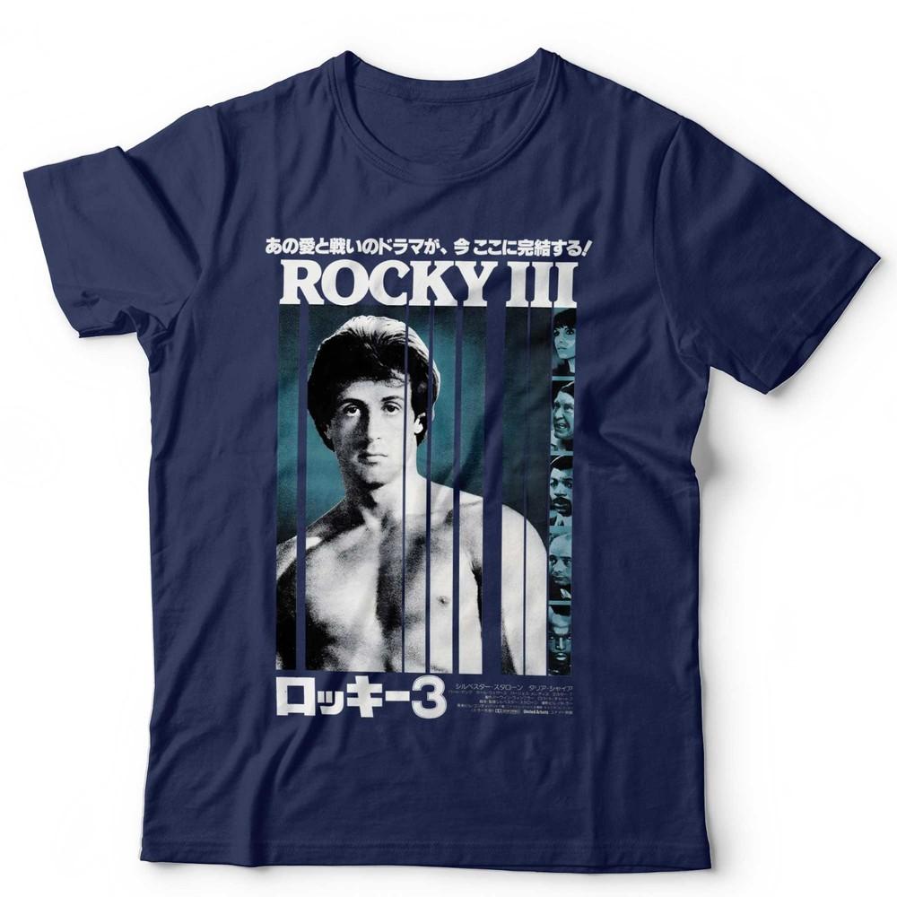 Rocky III TShirt Japanese Poster Graphic Tee Retro Movie Sylvester Stallone S