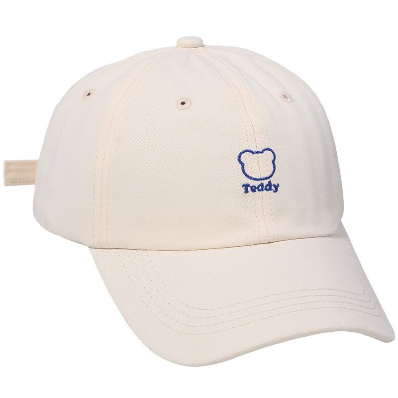 Retro Cute Little Bear Cartoon Embroidered Baseball Cap for Women In Spring and Summer Sun Protection Baseball Cap