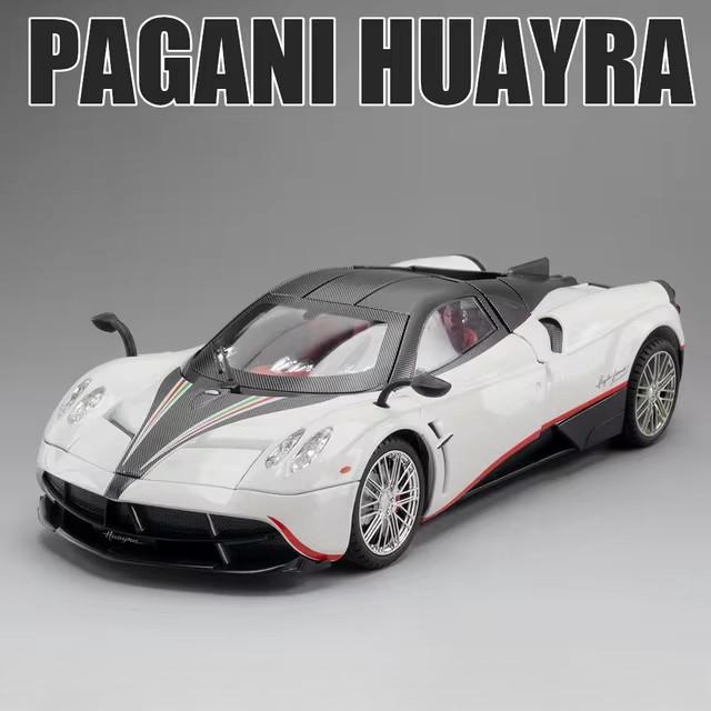 

Large Size 1:18 Pagani Huayra Toy Model Car Diecast Alloy Sport Cars Sound Light Pull Back Shock Absorption Models Festival Gift белый