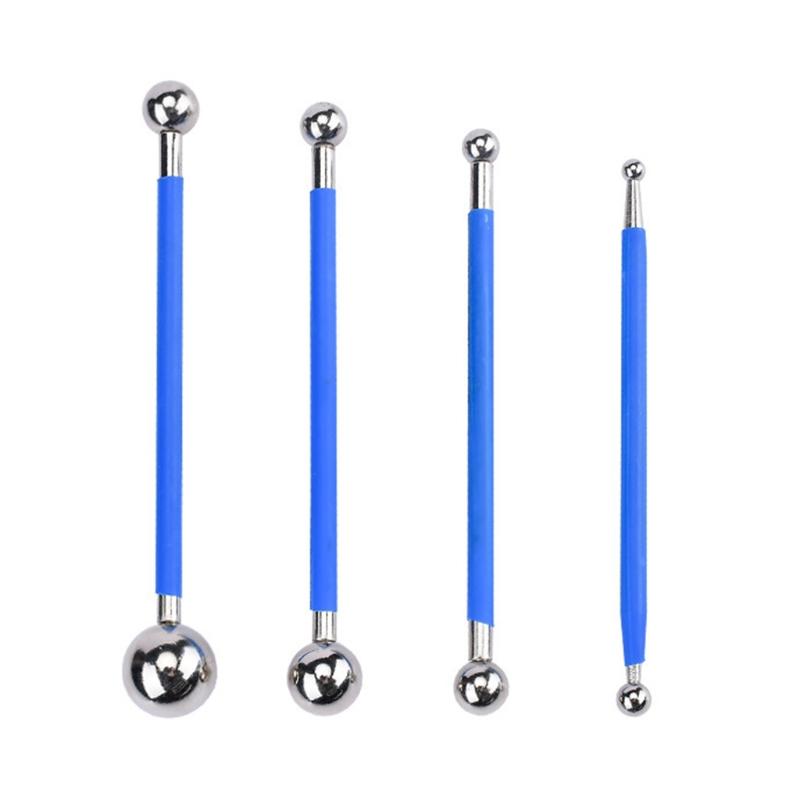 4pieces Caulking Edge Tool Kit Tile Joint Floor Repair Double Steel Pressed Ball
