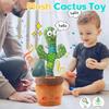 Dancing Cactus EducationToy Repeat Talking Songs Wriggle Plush Singing Toy Kids Baby Christmas Gifts Interactive Stuffed Plushie