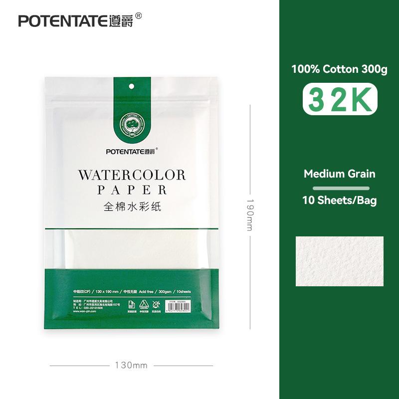 300g Cotton Watercolor Paper 8k/16k/32k Fine/Medium/Coarse Texture for Oil Stick Color Pencil Sketch Watercolor Gouache Postcard