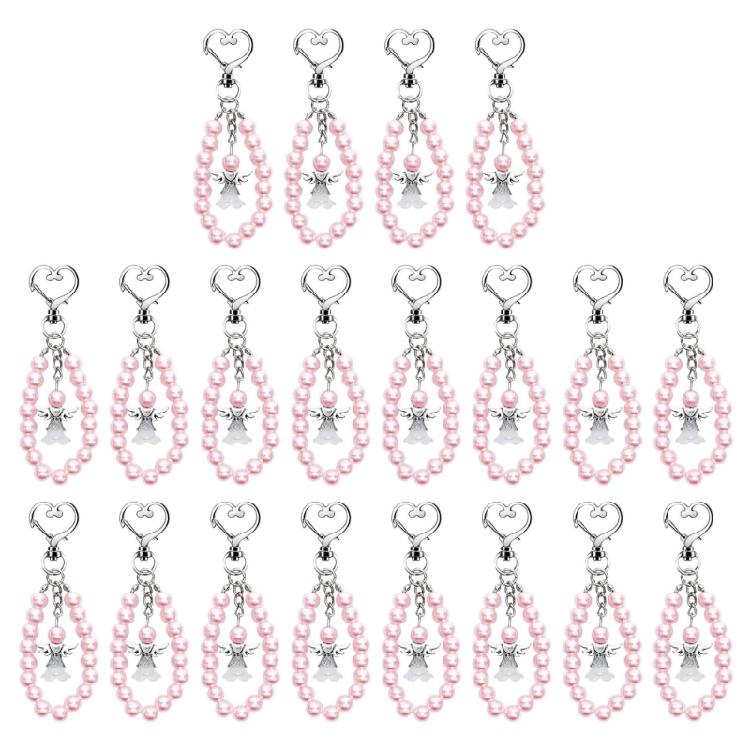 20pcs Guardian Angel Keychain Favor Party for Birthday Wedding Car Bag Accessory розовый
