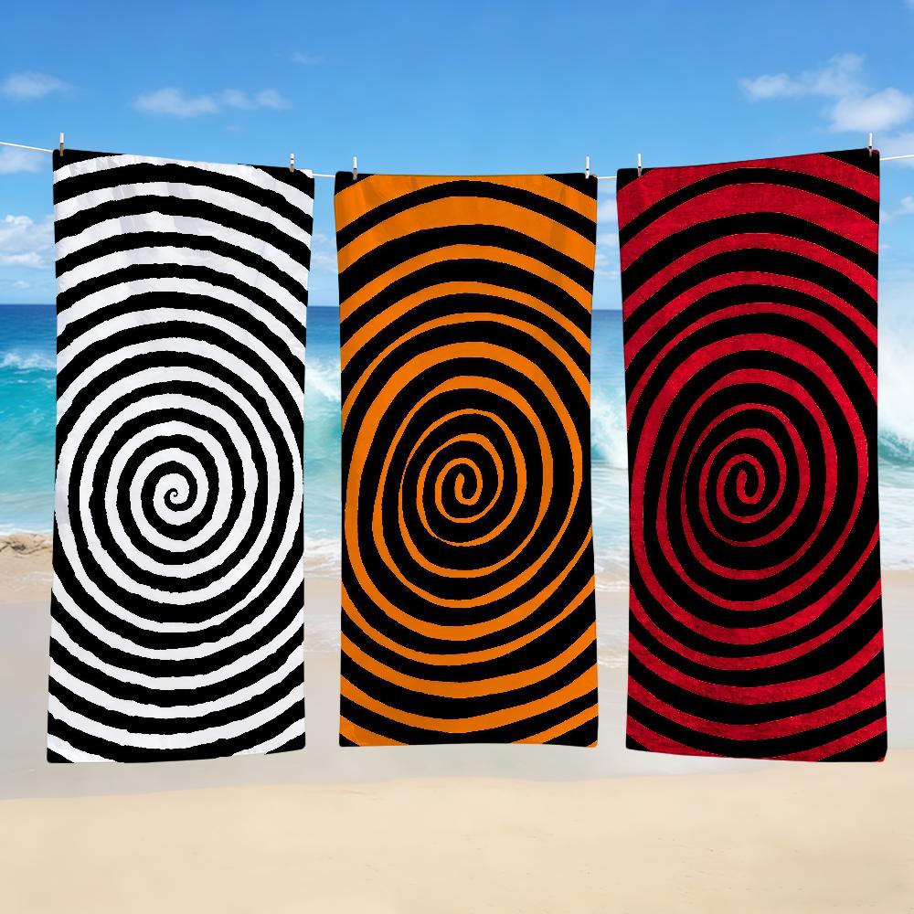 Towel Textile Bathrobe Colorful Beach Quick-Drying Lightweight Portable Camping Spiral Swim Pool Pattern Travel