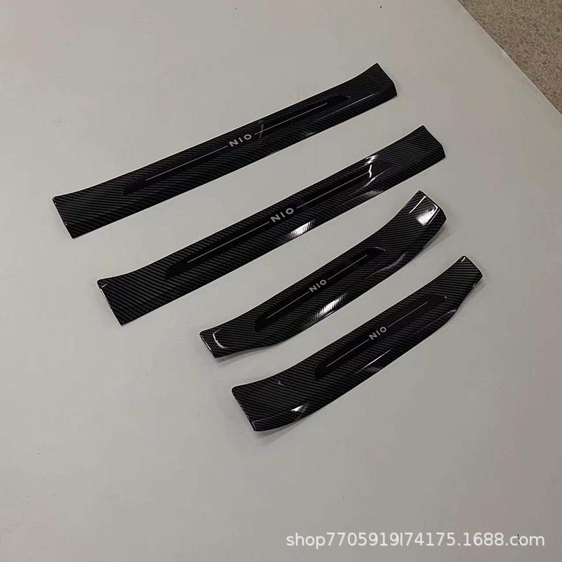 NIO ES6/EC6 Carbon Fiber Door Sill Strips: Interior/Exterior Anti-Step Welcome Pedal Protector