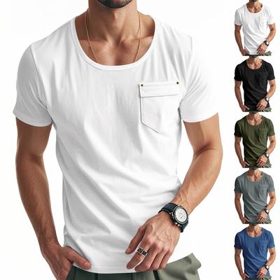 Camiseta de manga corta con cuello redondo para hombre, talla grande, estilo casual deportivo.