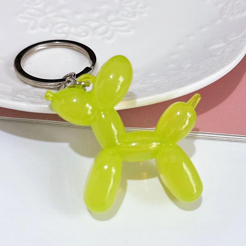 Translucent Candy Pearl Balloon Dog Keychain Pendant