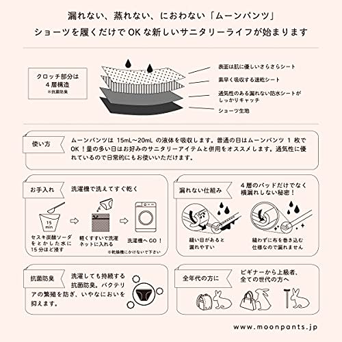 Moon Pants Daytime Black Absorbent Shorts