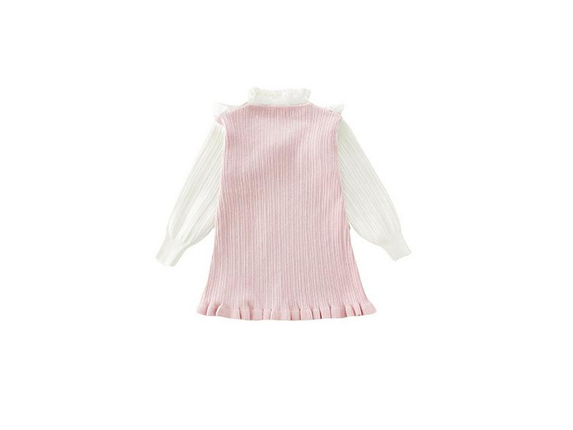 2025 Módní pletené svetrové šaty pro malé holčičky: Jarní a podzimní princeznovský outfit