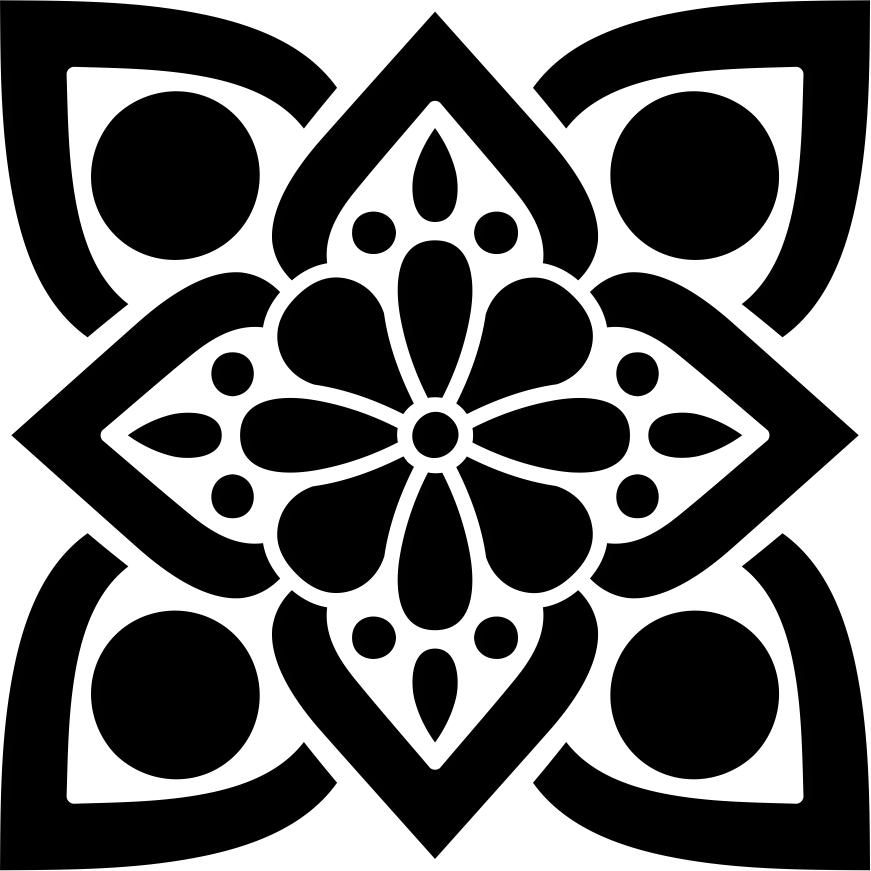 Printtoo Square Floral Pattern Craft Textile Wooden Rubber Stamp Card Making Stamps-2 X 2