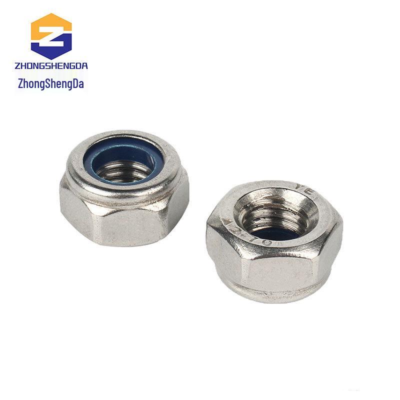 304 Stainless Steel Nylon Self-Locking Nut, Galvanized Anti-Slip Cap (M3M4M5M6M8).