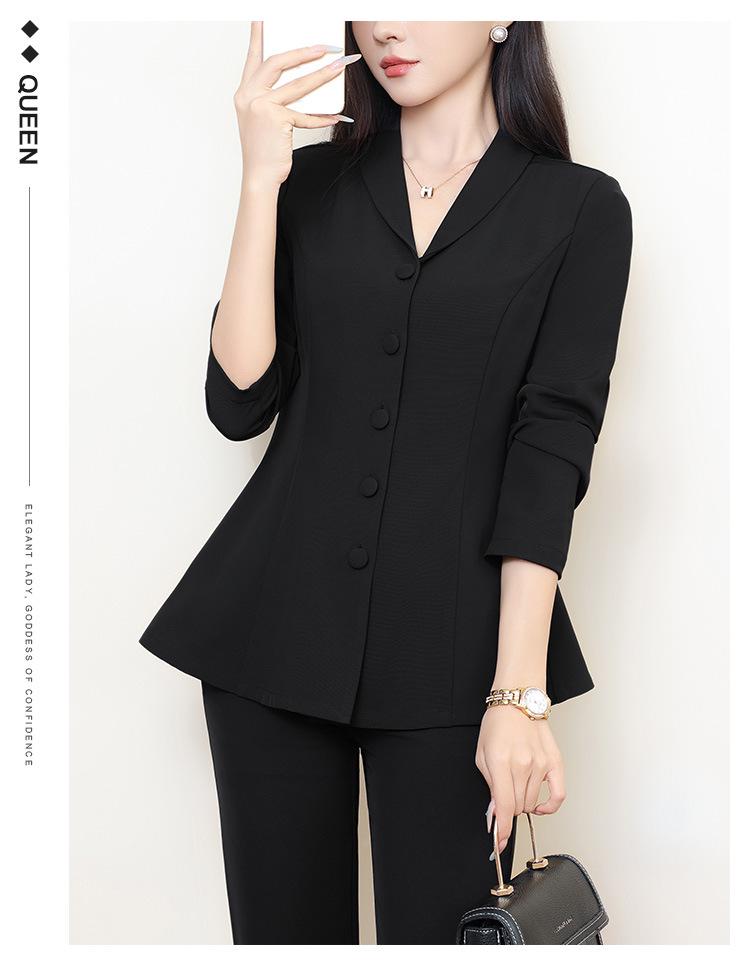 1210 High-End Women's Plus Size Slimming Suit – Long-Sleeved Top for Spring/Autumn
